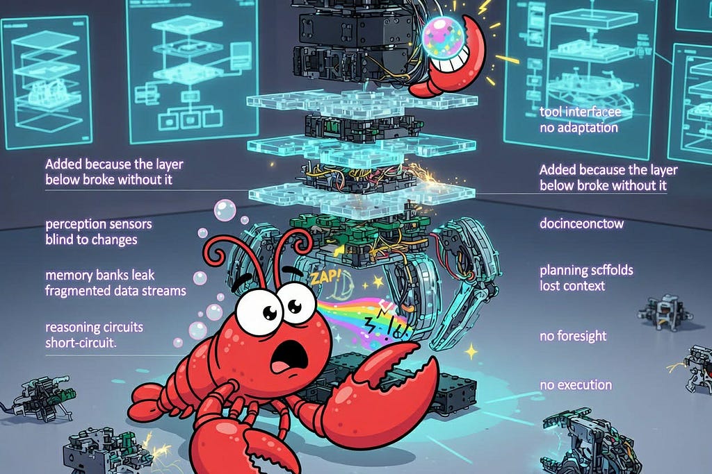 Layered illustration explaining the anatomy of an AI agent